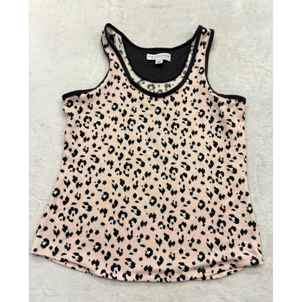 Karen Neuburger Live Love Lounge Pink Leopard Print‎ Tank Top Scoop Neck Small